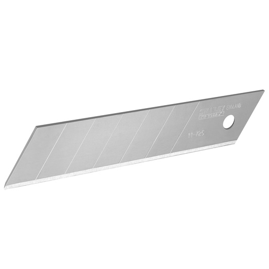 Photo of STANLEY 0-11-725 snap-off utility knife blade with segmented design, shown on white background.