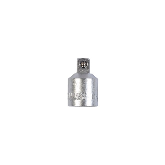 STANLEY 1-17-262 chrome socket adapter, front view on white background.