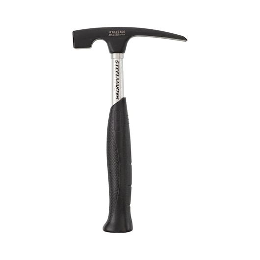 STANLEY 1-51-039 hammer with black head, steel shaft, and black ergonomic handle, front angle on white background.
