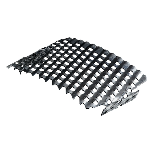 STANLEY 21-515 metal rasp sheet, photography, top angle, silver color, gridded pattern.