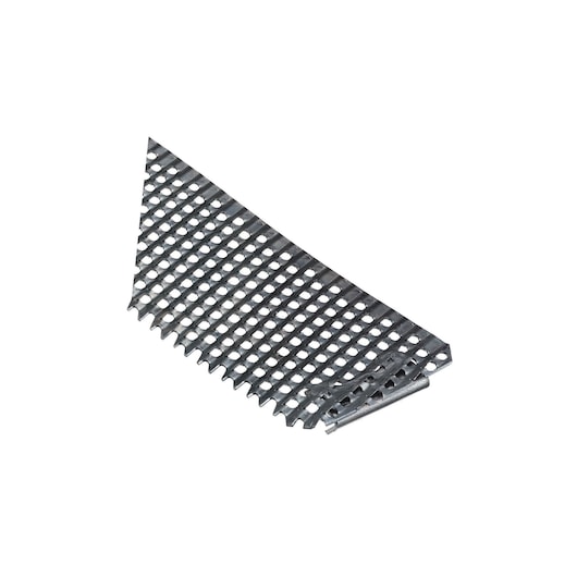 STANLEY 5-21-293 replacement metal planer blade with grid pattern, angled view, isolated on white background.