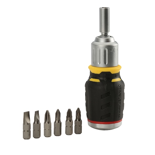 STANLEY® FATMAX® Ratcheting Stubby Screwdriver With 6 Bits
