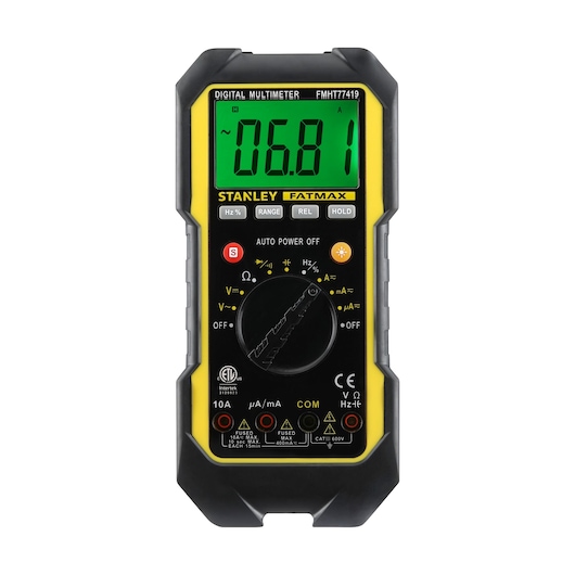Stanley Fatmax digital multimeter FMHT0-77419 with large screen and rotary dial.