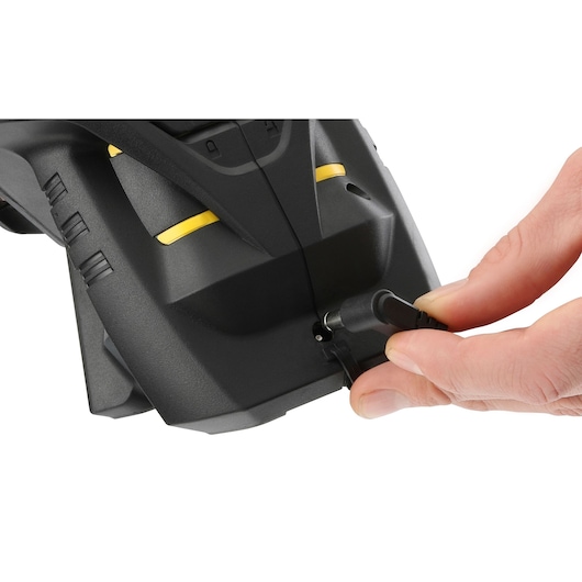 STANLEY FMHT1-77357 black electronic device charging port, close-up view, photography product.