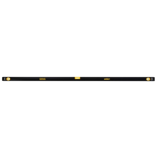 STANLEY FMHT42561-1 black spirit level with yellow accents, straight-on product photo on white background.