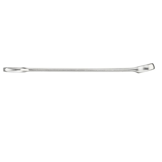 STANLEY FMMT13037-0 steel pry bar, hand tool, side view, silver finish, photography on white background.