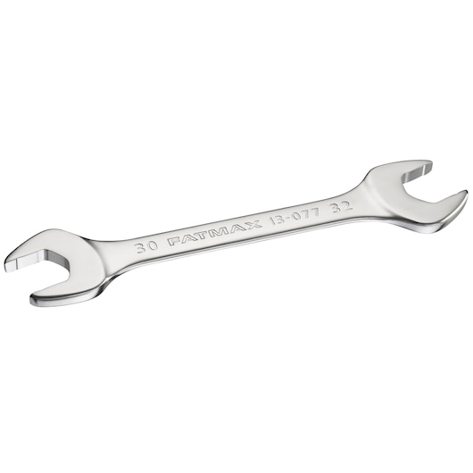 STANLEY FMMT13077-0 open-end wrench, silver, photography, angled on white background