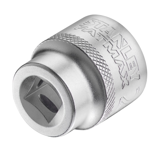 STANLEY FMMT17220-0 socket, silver metal, close-up angled view on white background.
