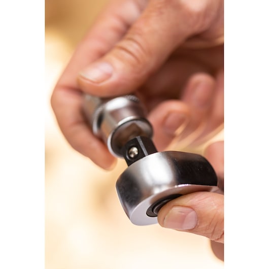 STANLEY FMMT17240-0 socket tool photography, close-up showing chrome finish and manual operation.