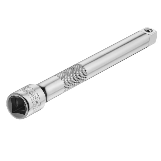 STANLEY FMMT25131-0 chrome socket extension bar, textured grip, tool category, front angle photo.
