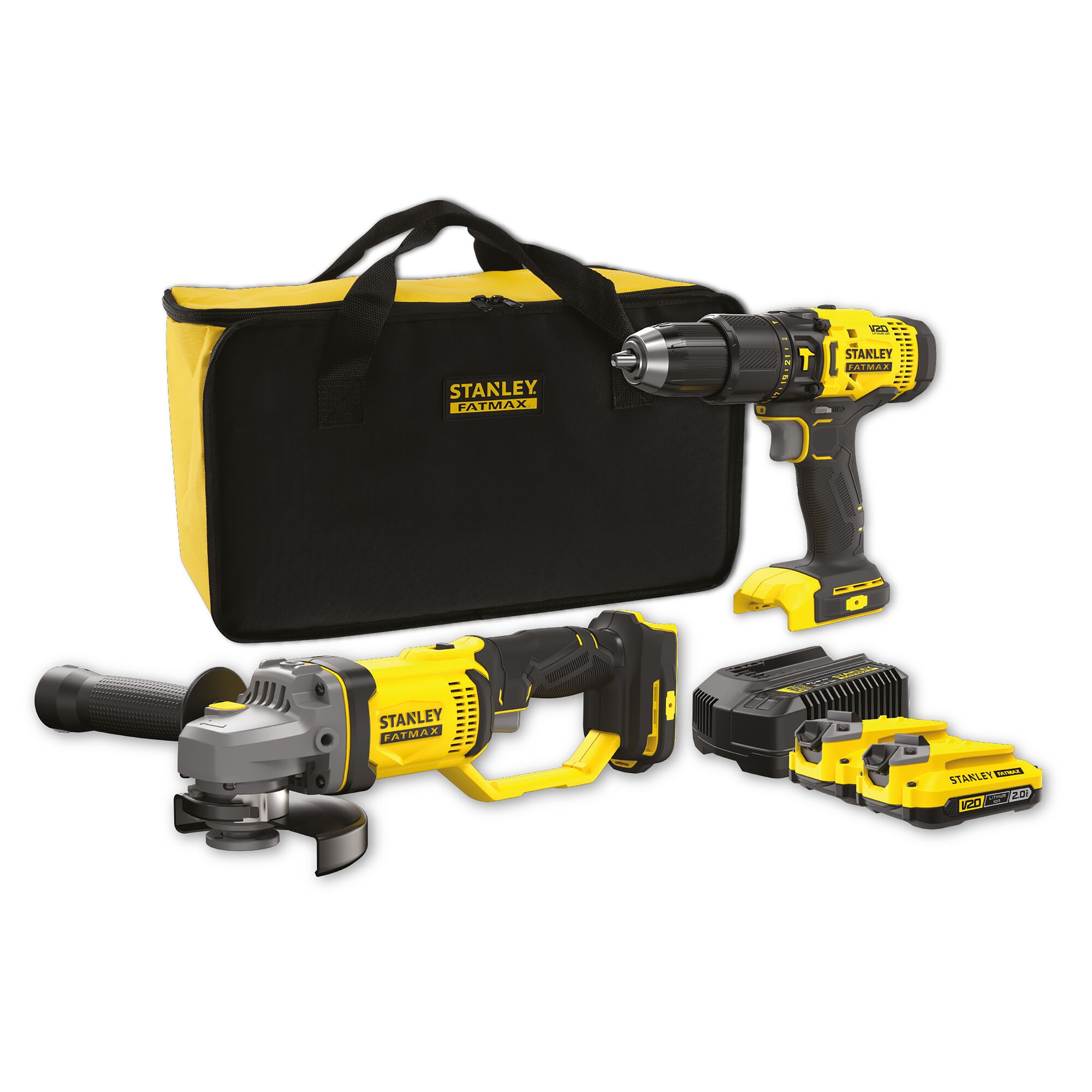 18V STANLEY FATMAX V20 Cordless 2 Piece Combo Kit with 2 x 2.0Ah