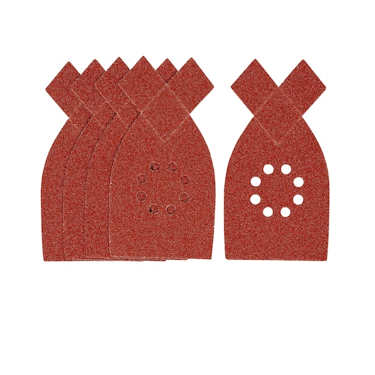 STANLEY STA31432 red sanding sheets set, photo from front on white background.