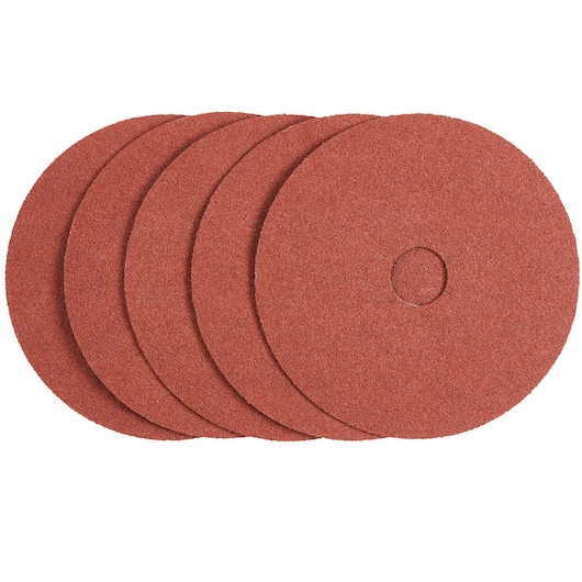 STANLEY STA32190 red abrasive disc pack, front angle photo, sanding accessory.