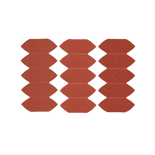 STANLEY STA32477 set of brown sanding pads, product photo front angle, abrasive accessories.