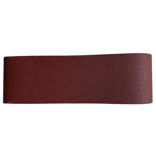 STANLEY STA33206 sanding belt, reddish-brown, abrasive surface, photography on white background.