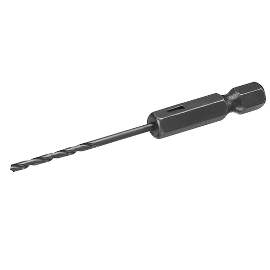 STANLEY STA50008 hex shank drill bit, black metal, product side angle on white background.