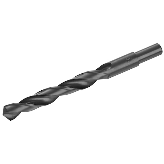 STANLEY STA50165 black steel twist drill bit, product angle on white background.