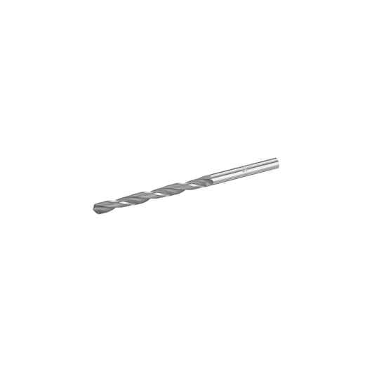 STANLEY STA50711 metal twist drill bit, silver, side angle on white background.