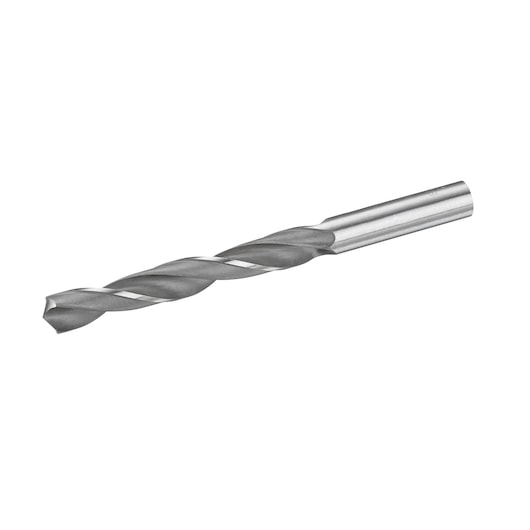 Photo of STANLEY STA50730 metal drill bit, silver, cylindrical with spiral flutes, side angle on white background.