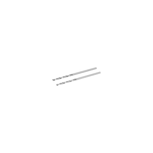 Photo of two STANLEY STA50751 metal drill bits, silver, side angle, on white background.