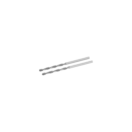 Photo of STANLEY STA50752 metal drill bits set, two silver twisted bits on white background, front angle.