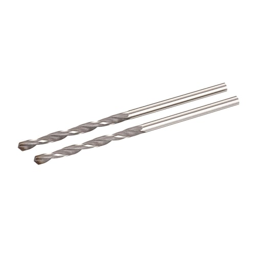 STANLEY STA50753 masonry drill bits, silver, set of two, side angle on white background.
