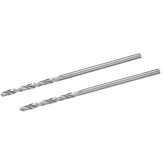 Photo of two STANLEY STA51008 steel twist drill bits, parallel, on white background, drill accessory category.