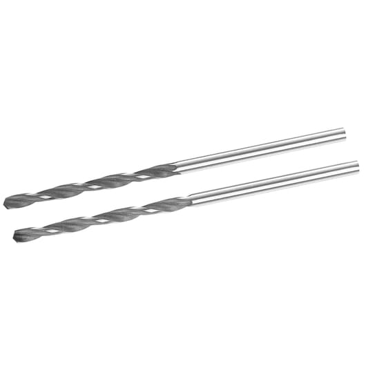 STANLEY STA51013 drill bits, silver, set of two, front angle on white background.