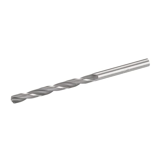 STANLEY STA51053 metal twist drill bit, silver, side angle, white background.