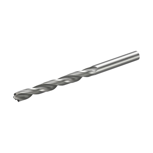 STANLEY STA51073 metal drill bit product photo, side angle, silver, spiral fluted design.