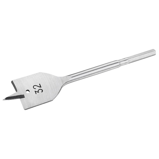 STANLEY STA52070 flat wood drill bit, silver, straight angle, engraved size marking.