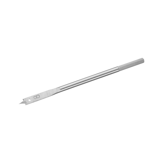 STANLEY STA52090-QZ flat wood drill bit, silver color, shown at angle on white background.