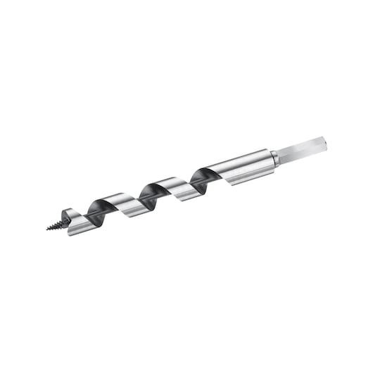 STANLEY STA52115 auger drill bit, silver metal, side angle, white background.