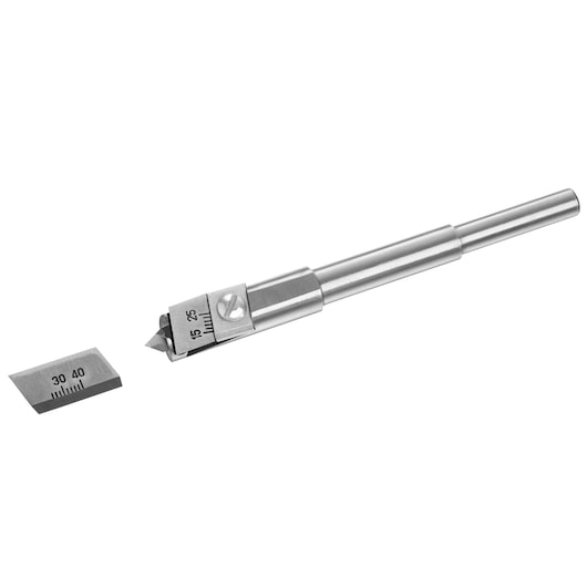 STANLEY STA52211 adjustable circle glass cutter in silver metal, shown on white background, with measurement scale visible.