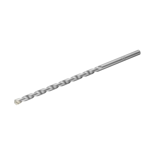 STANLEY STA53010-QZ masonry drill bit, silver, single piece, side angle on white background.
