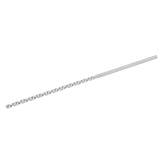 STANLEY STA53165 long silver masonry drill bit, side view on white background.