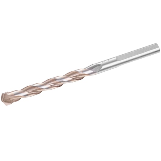 STANLEY STA53217 masonry drill bit, silver and bronze, angled product photo on white background.