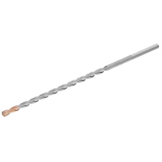 STANLEY STA53410 masonry drill bit, silver with copper tip, side angle on white background.