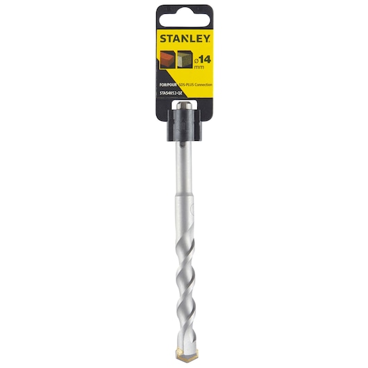 STANLEY STA54052 silver SDS-Plus masonry drill bit, 14mm, front view on white background.