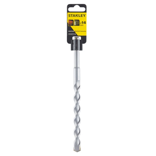 STANLEY STA54072-QZ SDS-Plus masonry drill bit, 14 mm, silver, front angle, white background.