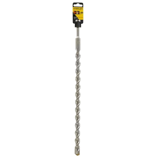 STANLEY STA54137 masonry drill bit, silver spiral design, front angle, on white background.