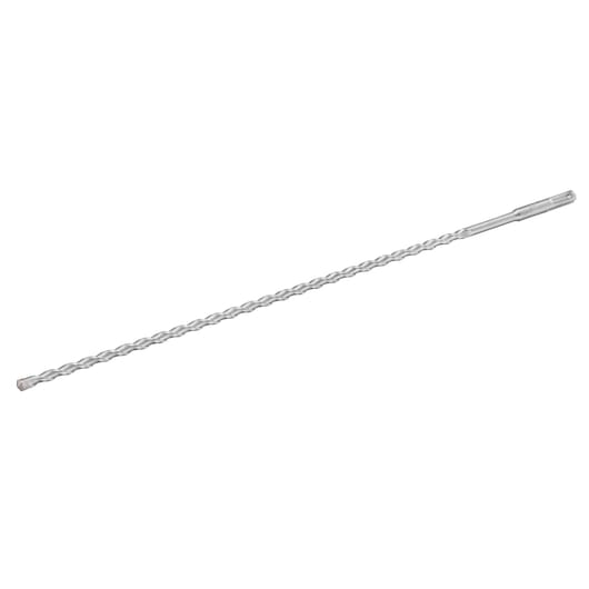 STANLEY STA54192 masonry drill bit, long silver spiral design, white background, side angle.