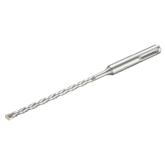 STANLEY STA54278 silver SDS-plus masonry drill bit side view, spiral fluted, photography.