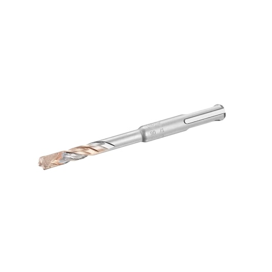 STANLEY STA54510 masonry drill bit side angle, silver body with copper tip, white background.