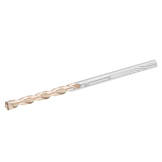 STANLEY STA58500 masonry drill bit, silver and bronze, side angle, shown on white background.