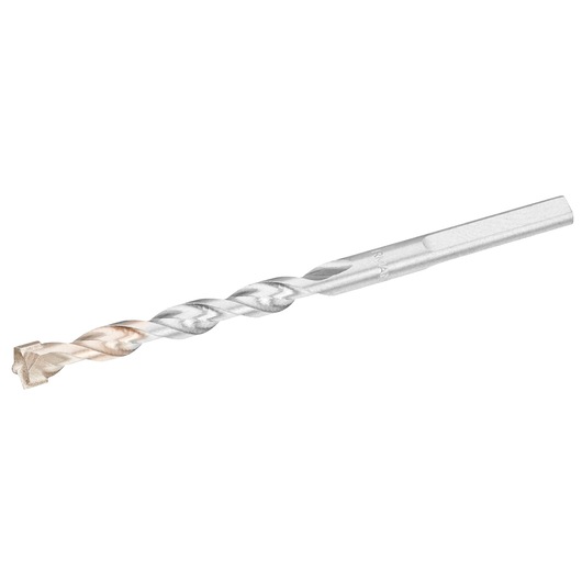 STANLEY STA58506 masonry drill bit silver with carbide tip, side angle, product photography.