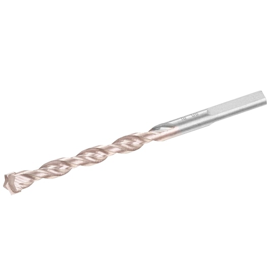 STANLEY STA58510 silver masonry drill bit side photo on white background.