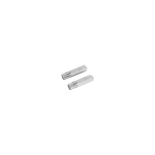 STANLEY STA61065 silver steel screwdriver bits set, twin pack, photography, top view on white background.
