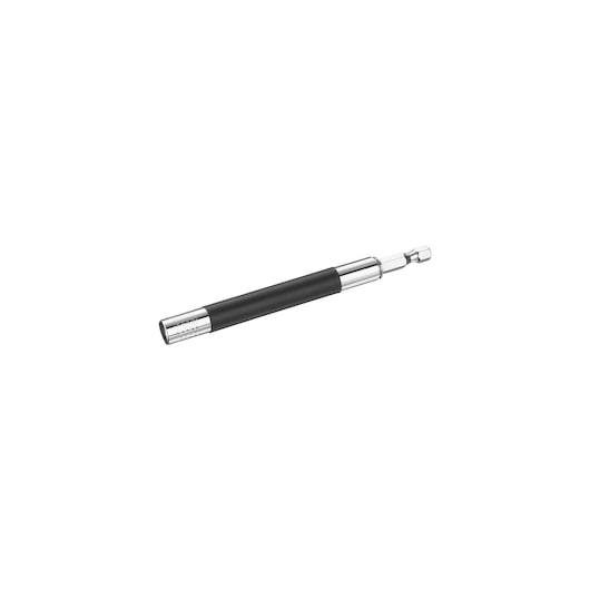 STANLEY STA62406 bit holder with black and silver finish, straight side view, product photography.