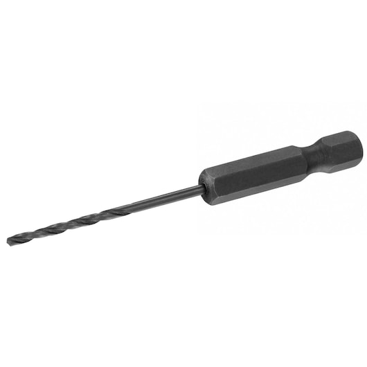 STANLEY STA62507 hex shank drill bit, black finish, side angle on white background.
